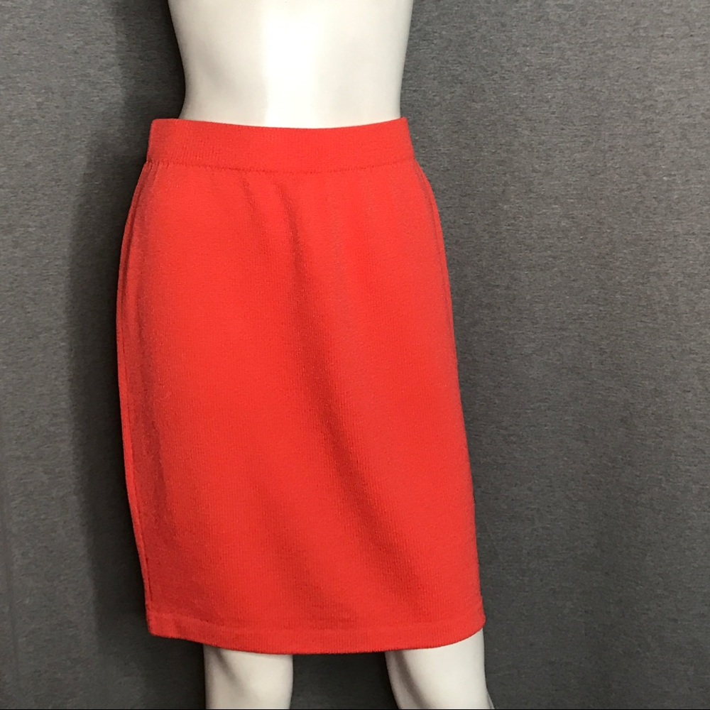 ST. JOHN Orange Knit Skirt